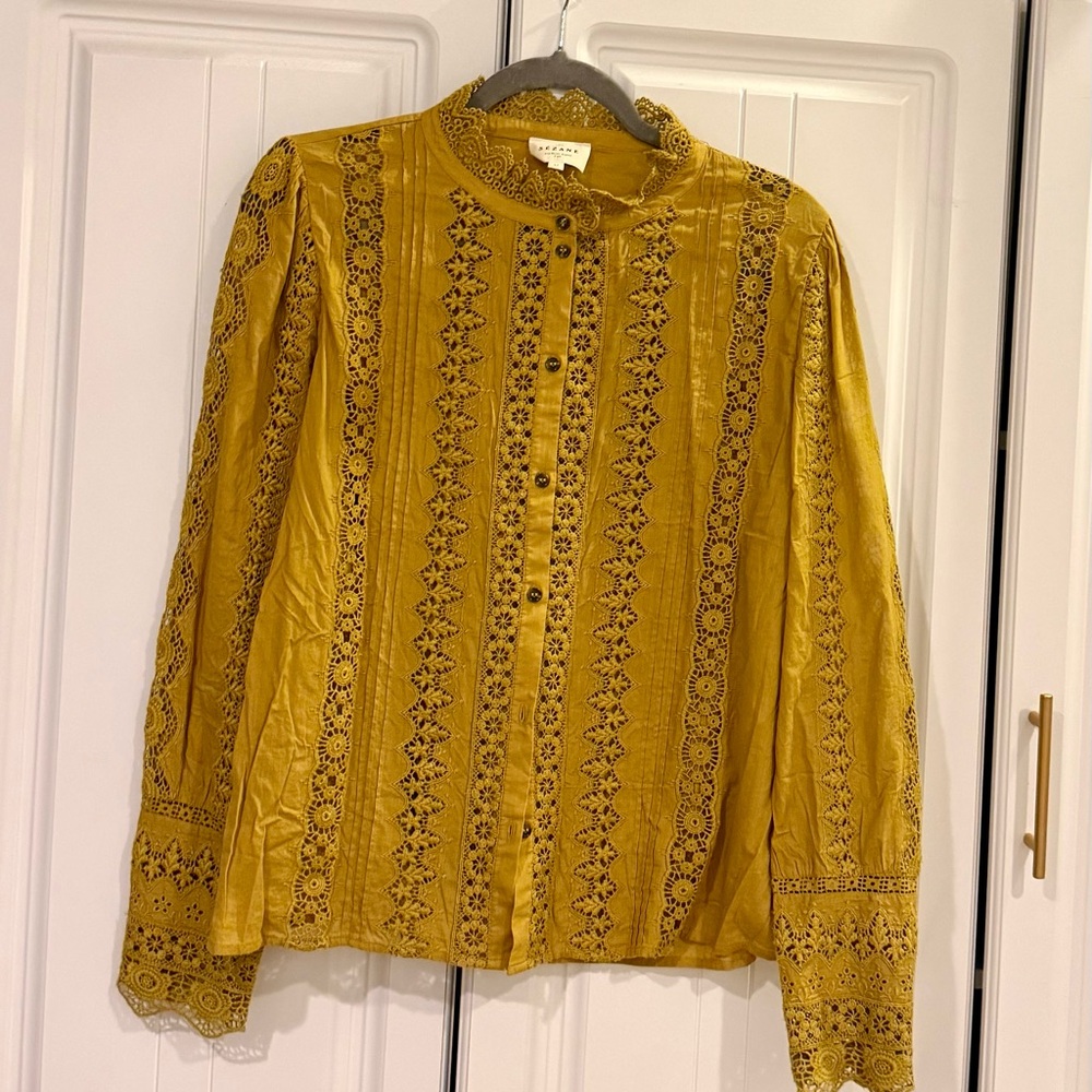 Sezane Rym Shirt Gold - Size 42 - Picture 3 of 4
